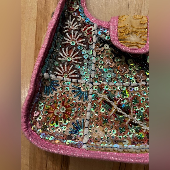 Vintage Girlhood Core Eclectic Boho fully Sequin Beaded Hobo Bag HP 🎉 🎉🥳 - Picture 8 of 17